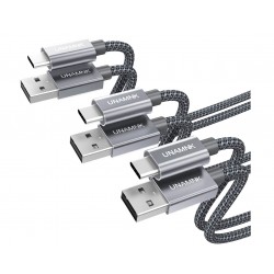 Câble de recharge USB-A à USB-C UNAMNK (1+6.6+6.6ft)